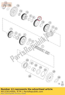 Counterwheel 4. gear 90133014000 KTM