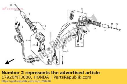 Cable comp. b, throttle 17920MT3000 Honda