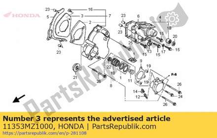 Plate, l. rr. cover rubber 11353MZ1000 Honda