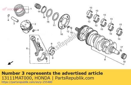 Pin, piston 13111MAT000 Honda
