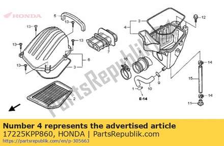 Case sub assy., air cleaner 17225KPP860 Honda