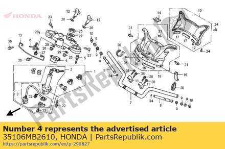 Cover, combination switch 35106MB2610 Honda
