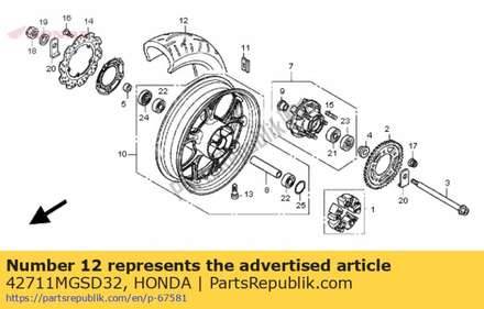 Tire, rr. (bridgestone) ( 42711MGSD32 Honda