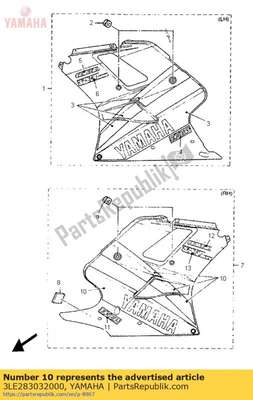 Graphic set,lower cover 2 3LE283032000 Yamaha