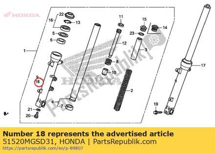Case, l. bottom (showa) 51520MGSD31 Honda