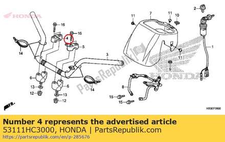 Holder, r. upper handle 53111HC3000 Honda