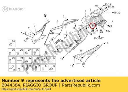 Links kuip sticker "rsv4" B044384 Piaggio Group
