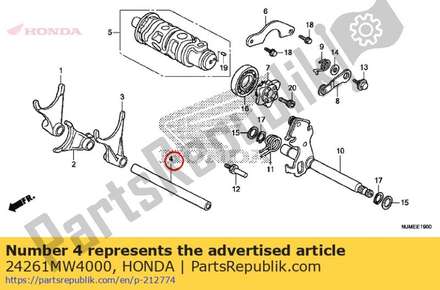 Shaft, gearshift fork 24261MW4000 Honda