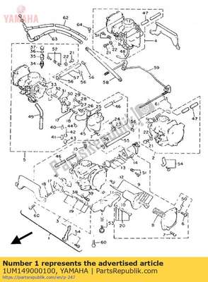 Carburetor assy 1UM149000100 Yamaha