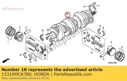 Crankshaft comp. 13310MCA780 Honda