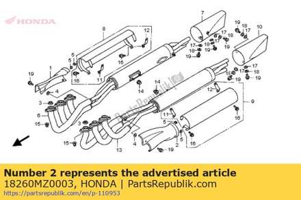 Cover, l. ex. pipe 18260MZ0003 Honda