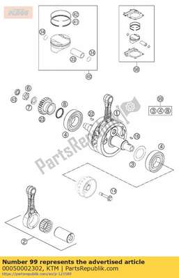 Crankshaft rep. kit 250sx-f/ 00050002302 KTM