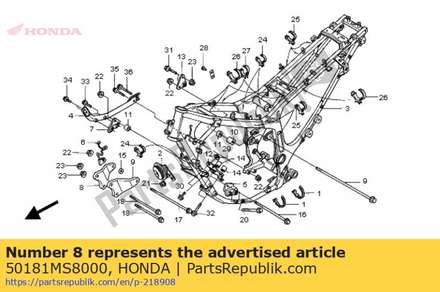 Plate, r. fr. engine hang 50181MS8000 Honda