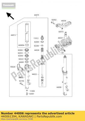 Pipe-right fork outer zg1000-a 440061394 Kawasaki