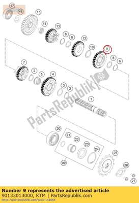Counterwheel 3. gear 90133013000 KTM