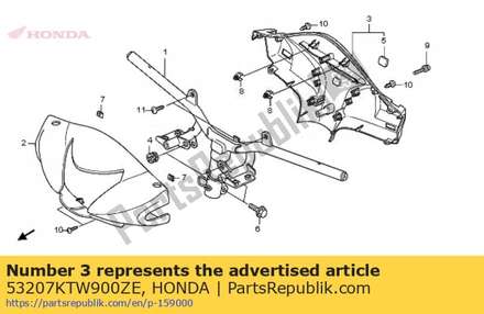 Cover set, handle rr. *pb 53207KTW900ZE Honda