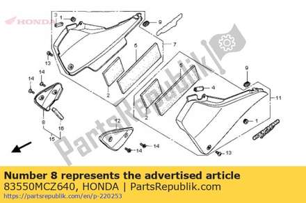 Cover comp., r. air clean 83550MCZ640 Honda