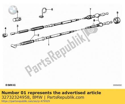 Clutch cable - l=1410mm        32732324958 BMW