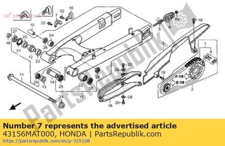 Guide, rr. brake hose 43156MAT000 Honda