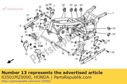 Cover, l. fr. side 63501MZ0000 Honda