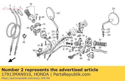 Cover, throttle cable 17913MAN910 Honda