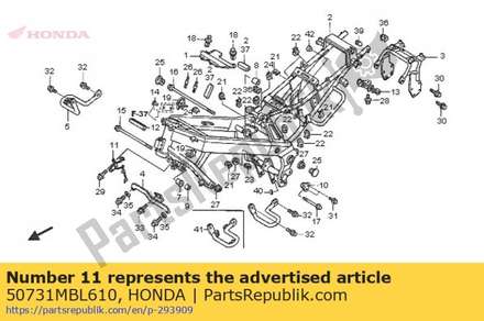 Guide, clutch cable 50731MBL610 Honda