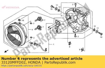 Headlight unit(g) 33120MFFD02 Honda