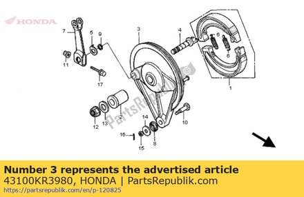 Panel comp., rr. brake 43100KR3980 Honda