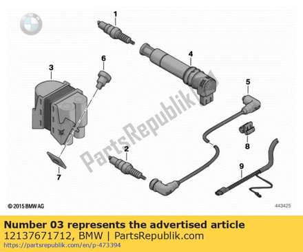 Ignition coil, double-ignition (from 12/2002) 12137671712 BMW