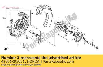 Axle, rr. wheel 42301KR3601 Honda
