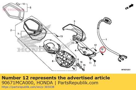 Clip, panel fixing 90671MCA000 Honda