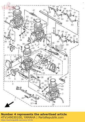 Carburetor assy 3 4TV149030100 Yamaha