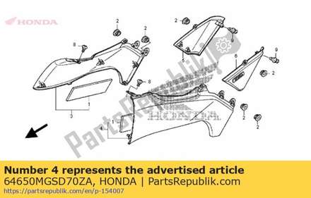 Panel assy., l. side *nhb38m* (nhb38m mat altair silver metallic) 64650MGSD70ZA Honda