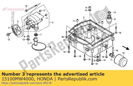 Pump assy., oil 15100MW4000 Honda