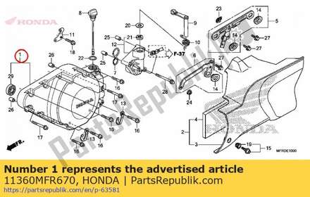 Cover comp., l. crankcase 11360MFR670 Honda
