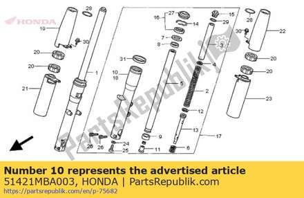 Case comp., r. bottom 51421MBA003 Honda