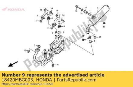 Pijp comp., r. rr. ex. 18420MBG003 Honda