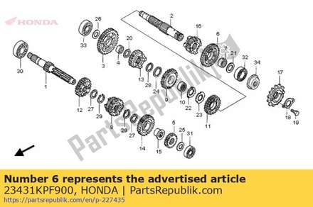Gear, countershaft second (32t) 23431KPF900 Honda