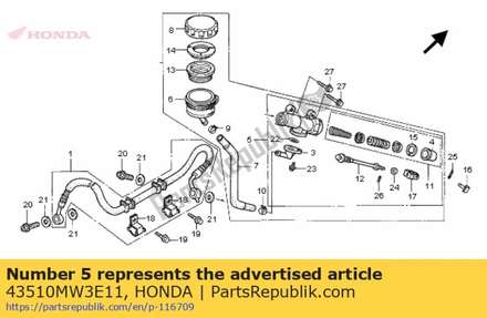 Cylinder sub assy., rr. master (nissin) 43510MW3E11 Honda