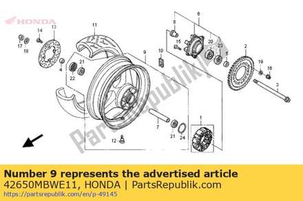 Wheel sub assy,rr 42650MBWE11 Honda