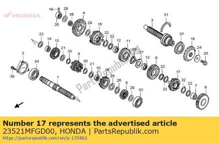 Gear, countershaft sixth(23t) 23521MFGD00 Honda