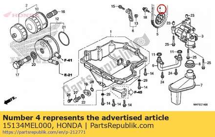 Sprocket, oil pump driven(25t) 15134MEL000 Honda