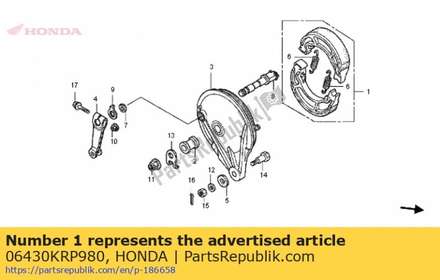 Shoe set, brake (ask) 06430KRP980 Honda