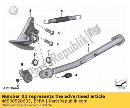 Supporting bracket f side stand 46538528633 BMW