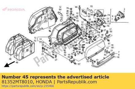 Rubber, r. saddlebag seal (a) 81352MT8010 Honda