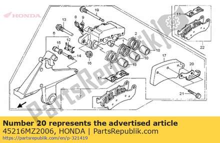 Holder, r. hanger pin 45216MZ2006 Honda