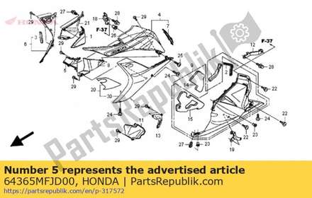 Cover a, l. middle 64365MFJD00 Honda