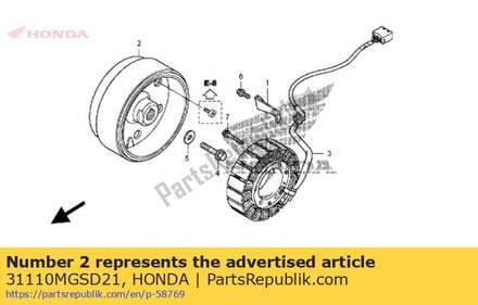 Flywheel comp. (mitsuba) 31110MGSD21 Honda