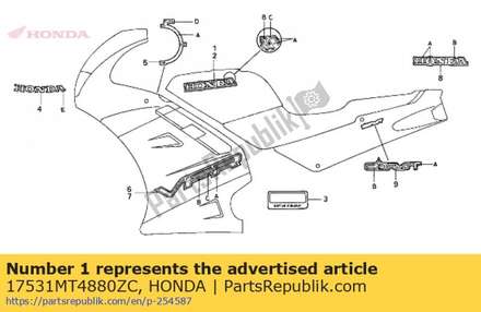 Mark, r. fuel tank *type6 17531MT4880ZC Honda