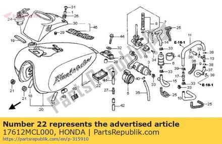 Cushion, fuel tank rr. 17612MCL000 Honda